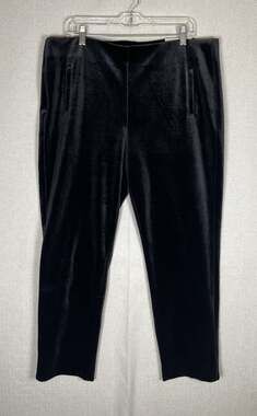 Chicos Pants Juliet So Slimming Size 3 Velveteen Ankle Black Slim Leg Velvet NEW